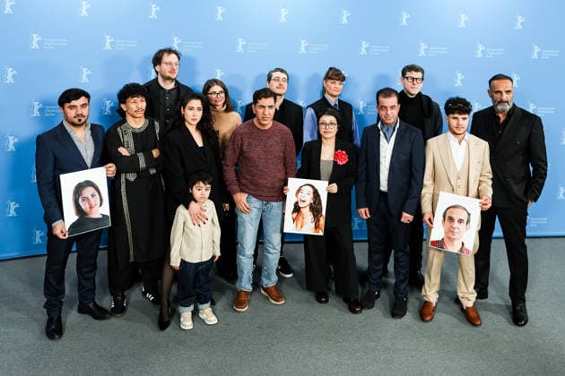 Berlin Berlinale, 76 Berlin International Film Festival 2026 Left Laila Mahmudi, Liam Hussaini, Anwar Hashimi Center, Shahrbanoo Sadat, Right Katja Adomeit and Team Photocall No Good Men Berlinale, 76 Berlin International Film Festival 2026 Press photo Roger Buerke Copyright: xEibner-Pressefoto RogerxBuerkex EP_RBE