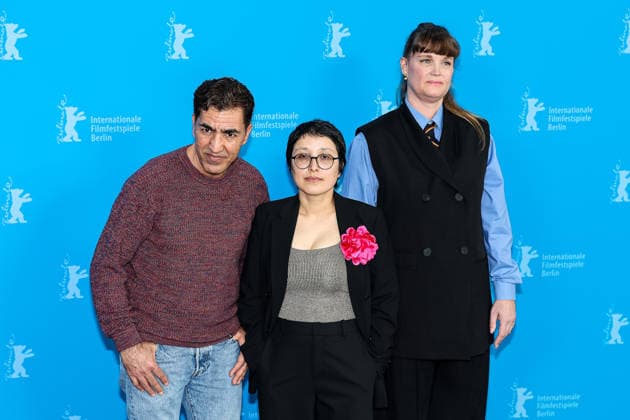 Berlin Berlinale, 76 Berlin International Film Festival 2026 Left Anwar Hashimi, center Shahrbanoo Sadat, right Katja Adomeit Photocall No Good Men Berlinale, 76 Berlin International Film Festival 2026 Press photo Roger Buerke Copyright: xEibner-Pressefoto RogerxBuerkex EP_RBE
