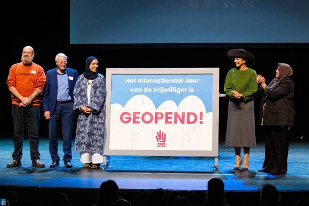 Queen Máxima Opens the International Year of the Volunteer - Utrecht Stadsschouwburg (City Theatre) Queen Máxima will open the International Year of Volunteers at the Stadsschouwburg in Utrecht. The year focuses on the power of doing and is an ode to everyone who dedicates themselves to helping others. The VrijwilligerswerkNL association is organizing the event. State Secretary for Long-Term and Social Care, Nicki Pouw-Verweij, will be present at the opening. Utrecht Netherlands  Copyright: xBrunoxPress ABACAx