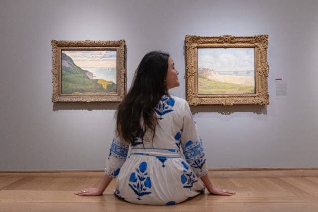 George Seurat Seurat and the Sea exhibition at the Courtauld Gallery in London, UK 12 February 2026 Seascape at Port-en-Bessin, Normandy and Le Crotoy, Downstream by Georges Seurat are displayed at The Courtauld Gallery in London, UK, on 12 February 2026, as part of the exhibition Seurat and the Sea, devoted to the artist™s seascapes., Credit:Pete Speller Avalon  Copyright: xPetexSpellerx xAvalonx 1074377942