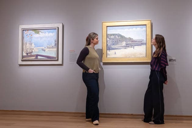 George Seurat Seurat and the Sea exhibition at the Courtauld Gallery in London, UK 12 February 2026 Port-en-Bessin, a Sunday and Port-en-Bessin by Georges Seurat are displayed at The Courtauld Gallery in London, UK, on 12 February 2026, as part of the exhibition Seurat and the Sea, devoted to the artist™s seascapes., Credit:Pete Speller Avalon  Copyright: xPetexSpellerx xAvalonx 1074378085