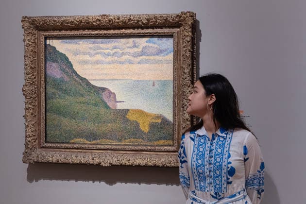 George Seurat Seurat and the Sea exhibition at the Courtauld Gallery in London, UK 12 February 2026 Seascape at Port-en-Bessin, Normandy by Georges Seurat on display at The Courtauld Gallery in London, UK, on 12 February 2026, as part of the exhibition Seurat and the Sea, devoted to the artist™s seascapes., Credit:Pete Speller Avalon  Copyright: xPetexSpellerx xAvalonx 1074385771