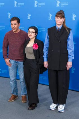 Anwar Hashimi , Shahrbanoo Sadat and Katja Adomeit at the photocall for the feature film No Good Men Kabul Jan at the Berlinale 2026 76 Berlin International Film Festival at the Hotel Grand Hyatt Berlin, 12 02 2026 Foto:xJ.xEdwardsx xFuturexImagex men_6236