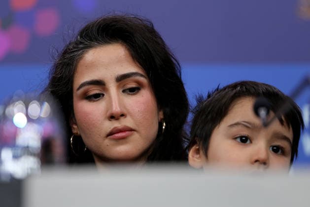 February 12, 2026, Berlin, Germany: Laila Mahmudi (L) and Liam Hussaini attend the press conference for No Good Men (Berlinale Special Gala) at the 76th Berlin International Film Festival (Berlinale) in Berlin. The festival runs from Feb. 12 to 22, 2026. Berlin Germany  - ZUMAf146 20260212_zip_f146_045 Copyright: xRouzbehxFouladix
