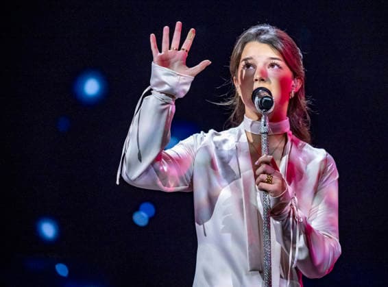 KRISTIANSTAD 2026 02 12 Eva Jumatate performs the entry Selfish at the rehearsals in Kristianstad Arena on Thursday for round 3 of Melodifestivalen 2026 KRISTIANSTAD SWEDEN x50090x  Copyright: xJohanxNilssonx xTTx MELODIFESTIVALEN 2026 KRISTIANSTAD K30nYarvquA