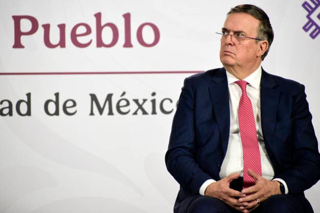 Mexico™s President Claudia Sheinbaum News Conference Mexico s Economic Minister, Marcelo Ebrard Casaubon looks on during a briefing about the mineral concessions recovered by the State at National Palace. on February 12, 2026 in Mexico City, Mexico. (Photo by Luis Barron Eyepix Group) Copyright: xLuisxBarronx xEyepixxGroupx LB_12022026_175934