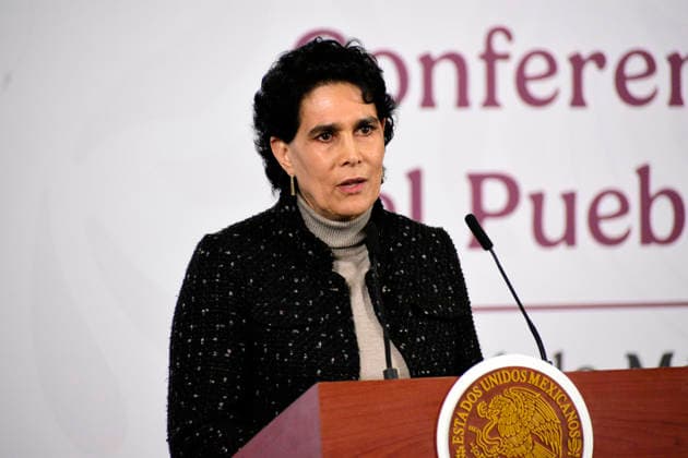Mexico™s President Claudia Sheinbaum News Conference Director of the Mexican Geological Survey, Flor de Maria Harp Iturribarria speaks during a briefing about the mineral concessions recovered by the State at National Palace. on February 12, 2026 in Mexico City, Mexico. (Photo by Luis Barron Eyepix Group) Copyright: xLuisxBarronx xEyepixxGroupx LB_12022026_175926