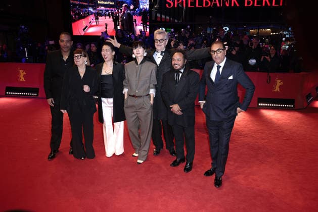 The international jury Reinaldo Marcus Green, Ewa Puszczynska, Bae Doona, Hikari, Wim Wenders, Min Bahadur Bham and Shivendra Singh Dungarpur at the opening of the 76th Berlinale International Film Festival with the No Good Men Film Premiere on 12 02 2026 in Berlin Berlinale Opening 2026 with the No Good Men Film Premiere in Berlin