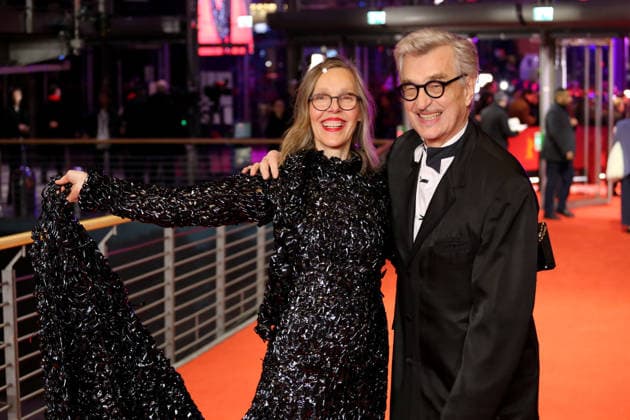 February 12, 2026, Berlin, Germany: President of the International Jury Wim Wenders (R) and Donata Wenders pose on the red carpet at the opening ceremony of the 76th Berlin International Film Festival (Berlinale), which is Europe s first major film festival of the year, in Berlin. The festival runs from February 12 to 22, 2026. Berlin Germany - ZUMAf146 20260212_zip_f146_084 Copyright: xRouzbehxFouladix