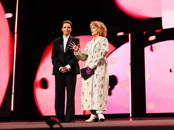 Opening Ceremony , Berlinale Palast , Berlin, Germany DÃ sirÃ e Nosbusch and Festival director Tricia Tuttle on stage during the Opening Ceremony for the Berlinale (Berlin Film Festival) at Berlinale Palast , Berlin, , Germany on 12 February 2026., Credit:Julie Edwards Avalon  Copyright: xJuliexEdwardsx xAvalonx 1074485370