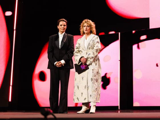 Opening Ceremony , Berlinale Palast , Berlin, Germany DÃ sirÃ e Nosbusch and Festival director Tricia Tuttle on stage during the Opening Ceremony for the Berlinale (Berlin Film Festival) at Berlinale Palast , Berlin, , Germany on 12 February 2026., Credit:Julie Edwards Avalon  Copyright: xJuliexEdwardsx xAvalonx 1074485388