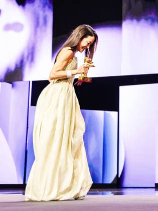 Opening Ceremony , Berlinale Palast , Berlin, Germany Michelle Yeoh accepts the Honorary Golden Bear during the Opening Ceremony for the Berlinale (Berlin Film Festival) at Berlinale Palast , Berlin, , Germany on 12 February 2026., Credit:Julie Edwards Avalon  Copyright: xJuliexEdwardsx xAvalonx 1074485482