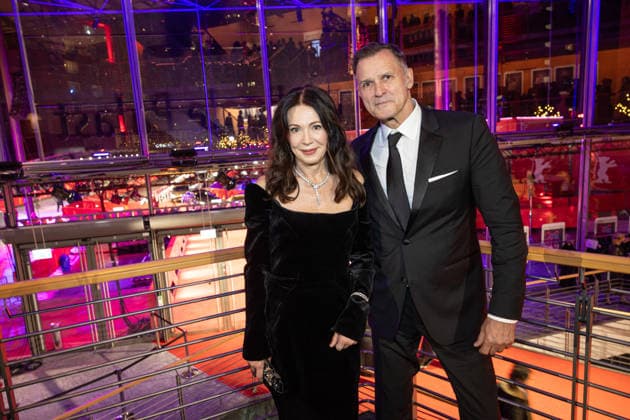 Opening 76 Berlinale The Alternative View Iris Berben with Heiko Kiesow PARTY Opening of the 76 Berlinale with the Afghan film No Good Men at the Berlinale Palast in Berlin Copyright: xEventpressx