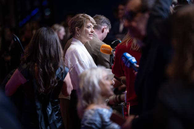 Opening 76 Berlinale The alternative view Heike Makatsch in an interview Opening of the 76th Berlinale with the Afghan film No Good Men at the Berlinale Palast in Berlin Copyright: xEventpressx