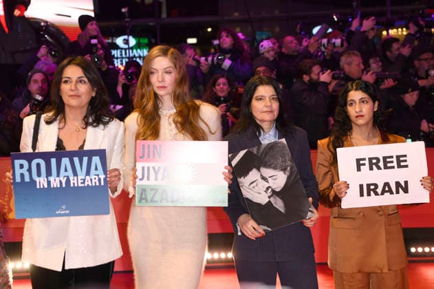 Düzen Tekkal, Pheline Roggan, Jasmin Tabatabai and Banafshe Hourmazdi at the festival opening with the premiere of the feature film No Good Men at the Berlinale 2026 76 Berlin International Film Festival in the Berlinale Palast Berlin, 12 02 2026 Foto:xC.xNiehausx xFuturexImagex opening_6511
