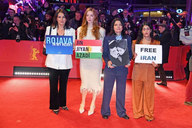 Düzen Tekkal, Pheline Roggan, Jasmin Tabatabai, Banafshe Hourmazdi on the red carpet of the OPENING OF THE 76 BERLINALE International Berlin Film Festival at the Berlinale Palast at Potsdamer Platz in Berlin on 12 02 2026