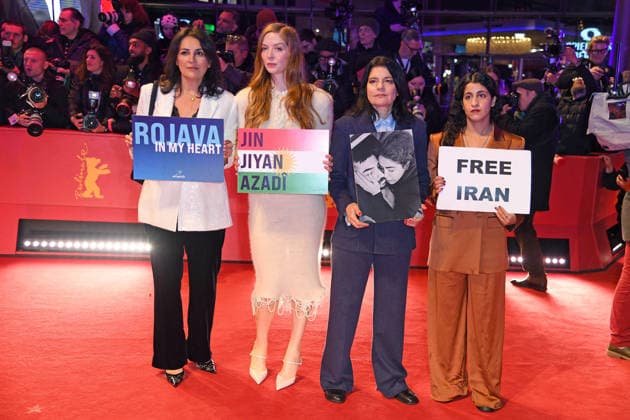 Düzen Tekkal, Pheline Roggan, Jasmin Tabatabai, Banafshe Hourmazdi on the red carpet of the OPENING OF THE 76 BERLINALE International Berlin Film Festival at the Berlinale Palast at Potsdamer Platz in Berlin on 12 02 2026