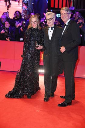 Wim Wenders with his wife Donata Wenders, Wolfram Weimer on the red carpet of the OPENING OF THE 76 BERLINALE International Berlin Film Festival at the Berlinale Palast at Potsdamer Platz in Berlin on 12 02 2026
