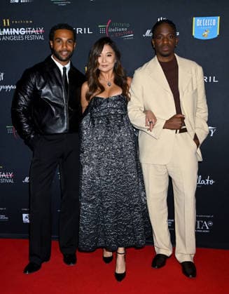 Filming Italy Los Angeles Festival 2026 Lucien Laviscount, Samuel Arnold and Ashley Park arriving to Filming Italy Los Angeles Festival 2026 held at the Directors Guild Theatre on February 12, 2026 in Los Angeles, Ca. Los Angeles Directors Guild Theatre California USA Copyright: xTammiexArroyox xAFF-USA.comx