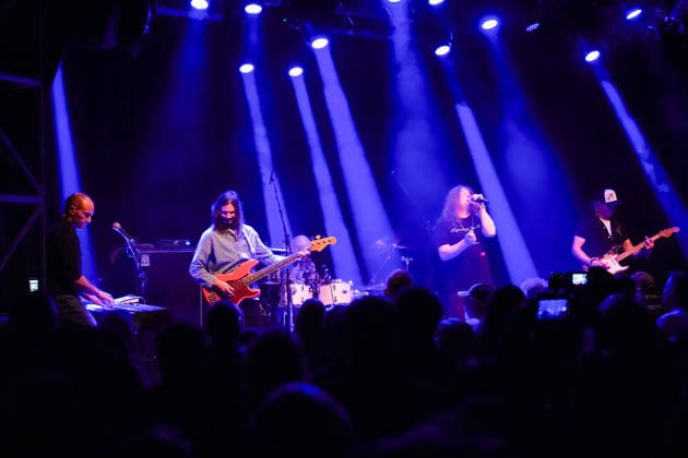 Purpendicular with drummer Ian Paice, singer and band founder Robby Thomas Walsh, guitarist Murray Gould, bassist Nick Fyfe and keyboardist Alessandro Debiaggi Rüsselsheim 12 02 2026 Concert by Purpendicular with drumming legend Ian Paice from Deep Purple