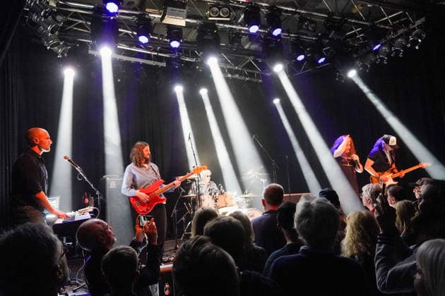 Purpendicular with drummer Ian Paice, singer and band founder Robby Thomas Walsh, guitarist Murray Gould, bassist Nick Fyfe and keyboardist Alessandro Debiaggi Rüsselsheim 12 02 2026 Concert by Purpendicular with drumming legend Ian Paice from Deep Purple