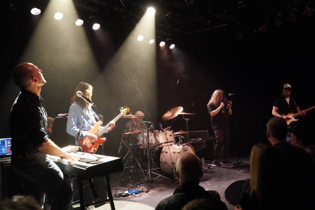 Purpendicular with drummer Ian Paice, singer and band founder Robby Thomas Walsh, guitarist Murray Gould, bassist Nick Fyfe and keyboardist Alessandro Debiaggi Rüsselsheim 12 02 2026 Concert by Purpendicular with drumming legend Ian Paice from Deep Purple