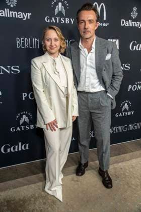 Anna Maria Mühe Muehe and Lucas Gregorowicz couple as guests at the Berlin Opening Night by UFA FUNKE and Gala as part of the Berlinale at the 76th Berlin International Film Festival at Hotel SO Das Stue on Thursday, February 12, 2026 in Berlin Berlin Germany