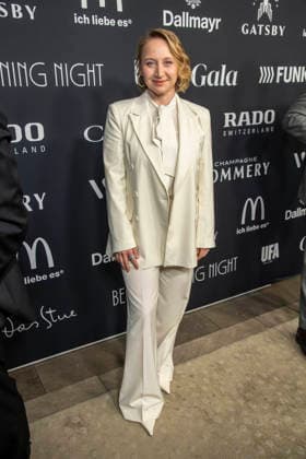 Anna Maria Mühe Muehe in white as a guest at the Berlin Opening Night by UFA FUNKE and Gala as part of the Berlinale at the 76th Berlin International Film Festival at Hotel SO Das Stue on Thursday February 12, 2026 in Berlin Berlin Germany
