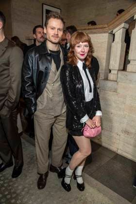 Anton Spieker and Sarah Bauerett as guests at the Berlin Opening Night by UFA FUNKE and Gala as part of the Berlinale at the 76th Berlin International Film Festival at Hotel SO Das Stue on Thursday, February 12, 2026 in Berlin Berlin Germany