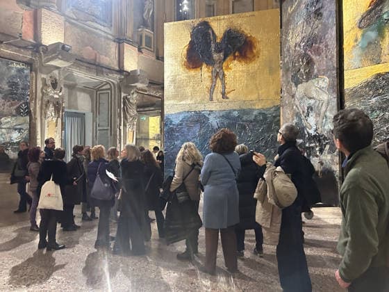 Photo by Claudio Mangiarotti, copyright . MILAN - PALAZZO REALE EXHIBITION - Hall of the Caryatids - Anselm Kiefer. The Alchemists. Crowds of visitors at the exhibition of the German painter and sculptor. Photo by PH Claudio Mangiarotti  Copyright: xPhxClaudioxMangiarottixcopyrightx xstar.pressx xipa-agency.netx xCLAUDIOxMANGIAROTTIxcopyrightx sx IPA_Agency_IPA71419295