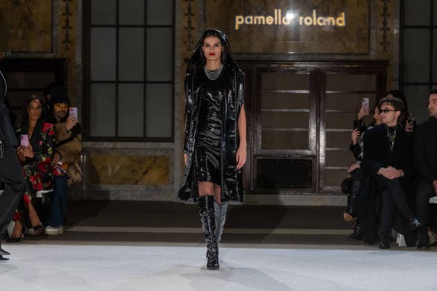 Pamella Roland fashion show during the New York Fashion Week in New York, USA - 12 Feb 2026 A model walks the runway for the Pamella Roland fashion show during the New York Fashion Week at the New York Public Library. New York United States Copyright: xRonxAdarx xSOPAxImagesx _radar_roland_20260212_00038