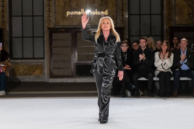 Pamella Roland fashion show during the New York Fashion Week in New York, USA - 12 Feb 2026 Designer Pamella Roland walks the runway finale for the Pamella Roland fashion show during the New York Fashion Week at the New York Public Library. New York United States Copyright: xRonxAdarx xSOPAxImagesx _radar_roland_20260212_01094