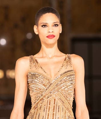 NY: Pamella Roland Fashion Show Fall 2026 Model walks runway for Pamella Roland Fall 2026 show during FW26 Fashion Week at New York Public Library in New York, NY on February 12, 2026. New York New York United States Copyright: LevxRadin