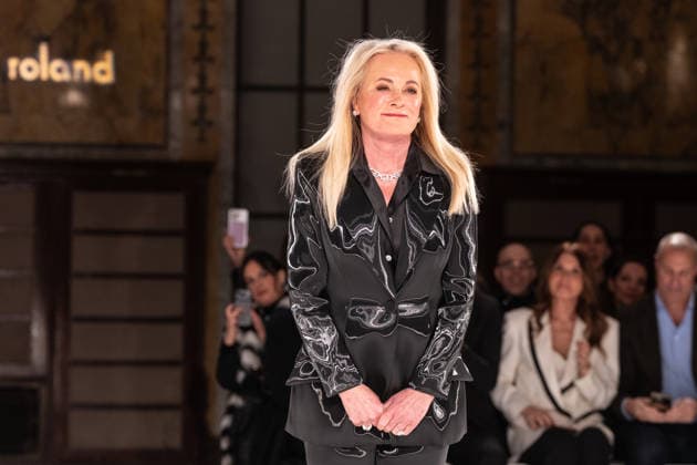 NY: Pamella Roland Fashion Show Fall 2026 Designer Pamella Roland walks runway for Pamella Roland Fall 2026 show during FW26 Fashion Week at New York Public Library in New York, NY on February 12, 2026. New York New York United States Copyright: LevxRadin
