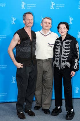 Berlin Berlinale, 76 Berlin International Film Festival 2026 Photo Call Sunny Dancer v Links left , Neil Patrick Harris Actor Actor ,George Jaques Director, Screenwriter Director, Screenwriter , Bella Ramsey Actor Actor Berlinale, 76 Berlin International Film Festival 2026, 13 02 2026 Press Photo Roger Buerke Copyright: xEibner-Pressefoto RogerxBuerkex EP_RBE