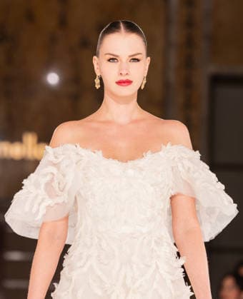 NY: Pamella Roland Fashion Show Fall 2026 Model walks runway for Pamella Roland Fall 2026 show during FW26 Fashion Week at New York Public Library in New York, NY on February 12, 2026. New York New York United States Copyright: LevxRadin