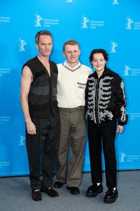Berlin Berlinale, 76 Berlin International Film Festival 2026 Photo Call Sunny Dancer v Links left , Neil Patrick Harris Actor Actor ,George Jaques Director, Screenwriter Director, Screenwriter , Bella Ramsey Actor Actor Berlinale, 76 Berlin International Film Festival 2026, 13 02 2026 Press Photo Roger Buerke Copyright: xEibner-Pressefoto RogerxBuerkex EP_RBE