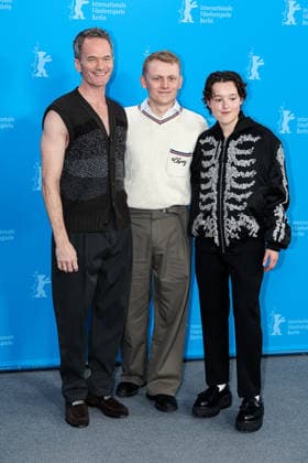 Berlin Berlinale, 76 Berlin International Film Festival 2026 Photo Call Sunny Dancer v Links left , Neil Patrick Harris Actor Actor ,George Jaques Director, Screenwriter Director, Screenwriter , Bella Ramsey Actor Actor Berlinale, 76 Berlin International Film Festival 2026, 13 02 2026 Press Photo Roger Buerke Copyright: xEibner-Pressefoto RogerxBuerkex EP_RBE