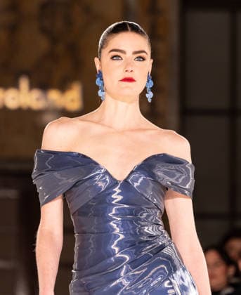 NY: Pamella Roland Fashion Show Fall 2026 Model walks runway for Pamella Roland Fall 2026 show during FW26 Fashion Week at New York Public Library in New York, NY on February 12, 2026. New York New York United States Copyright: LevxRadin