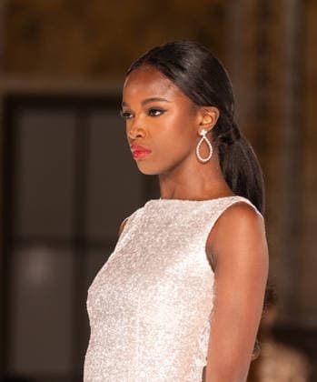 NY: Pamella Roland Fashion Show Fall 2026 Model walks runway for Pamella Roland Fall 2026 show during FW26 Fashion Week at New York Public Library in New York, NY on February 12, 2026. New York New York United States Copyright: LevxRadin