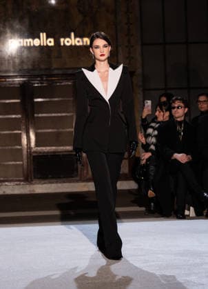 NY: Pamella Roland Fashion Show Fall 2026 Model walks runway for Pamella Roland Fall 2026 show during FW26 Fashion Week at New York Public Library in New York, NY on February 12, 2026. New York New York United States Copyright: LevxRadin