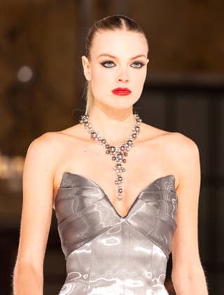 NY: Pamella Roland Fashion Show Fall 2026 Model walks runway for Pamella Roland Fall 2026 show during FW26 Fashion Week at New York Public Library in New York, NY on February 12, 2026. New York New York United States Copyright: LevxRadin