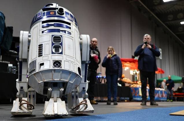 Model Life Model Making Fair 13 02 2026, Erfurt, Thuringia Model Making Fair Model Life in the picture R2D2 as a large model
