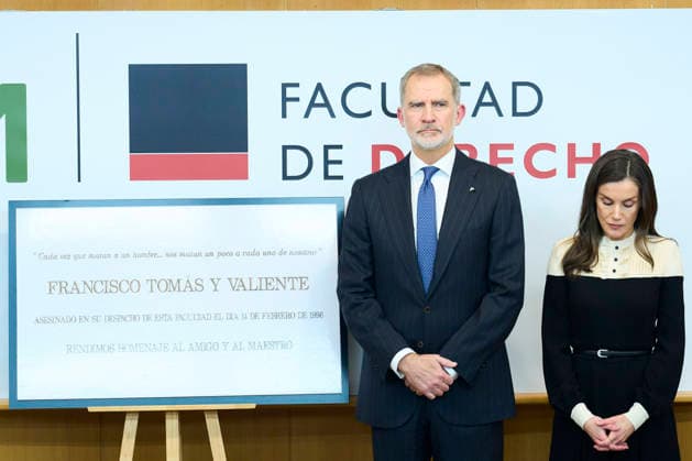 13-02-2026 Madrid Queen Letizia and King Felipe visited the exhibition In Memoriam Toas Y Valiemte 1996-2026 and attended the ceremony of the 30th anniversary of the assassination of Francisco Tomas Y Valiente by the terrorist group ETA at the Faculty of Law in Madrid. No Spain Â  Copyright: xPPEx