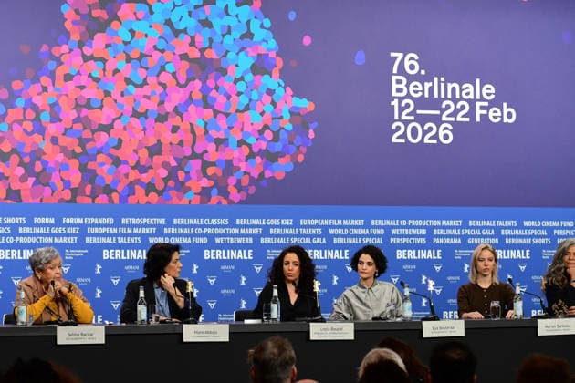Marion Barbeau, Hiam Abbas, Selma Baccar, Leyla Bouzid, Feriel Chamari and Eya Boutera at the A Voix Basse In a Whisper press conference during the 76th Berlinale International Film Festival Berlin 2026 , February 13th, 2026 Romain Doucelin Bestimage The À Voix Basse In A Whisper press conference during the 76th Berlinale International Film Festival Berlin at Grand Hyatt Hotel on February 13th, 2026 in Berlin, Germany Berlin Allemagne  Copyright: xRomainxDoucelinx xBestimagexRomainxDoucelinx xBestimagex