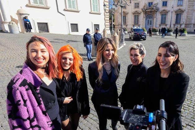 February 13, 2026, Rome, Rome, ITALY: February 13, 2026, Rome. The artists of the 66th Sanremo Music Festival at the Quirinale Palace to meet the President of the Republic. Pictured: the Rag Dolls. Rome ITALY  - ZUMAa289 20260213_zia_a289_010 Copyright: xRichardxDexLucax
