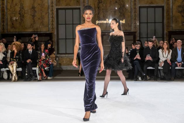 Pamella Roland - Runway - February 2026 New York Fashion Week, New York, USA - 12 Feb 2026 (NEW) Pamella Roland - Runway - February 2026 New York Fashion Week. February 12, 2026, New York, New York, USA: A model walks the runway for the Pamella Roland fashion show during the New York Fashion Week at the New York Public Library on February 12, 2026 in New York City. (Credit: M10s TheNews2) (Foto: M10s Thenews2 imago images) Pamella Roland - Runway - February 2026 New York Fashion Week, New York, USA - 12 Feb 2026  Copyright: xRonxAdarx