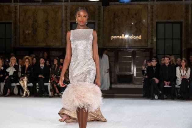 Pamella Roland - Runway - February 2026 New York Fashion Week, New York, USA - 12 Feb 2026 (NEW) Pamella Roland - Runway - February 2026 New York Fashion Week. February 12, 2026, New York, New York, USA: A model walks the runway for the Pamella Roland fashion show during the New York Fashion Week at the New York Public Library on February 12, 2026 in New York City. (Credit: M10s TheNews2) (Foto: M10s Thenews2 imago images) Pamella Roland - Runway - February 2026 New York Fashion Week, New York, USA - 12 Feb 2026  Copyright: xRonxAdarx