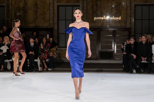 Pamella Roland - Runway - February 2026 New York Fashion Week, New York, USA - 12 Feb 2026 (NEW) Pamella Roland - Runway - February 2026 New York Fashion Week. February 12, 2026, New York, New York, USA: A model walks the runway for the Pamella Roland fashion show during the New York Fashion Week at the New York Public Library on February 12, 2026 in New York City. (Credit: M10s TheNews2) (Foto: M10s Thenews2 imago images) Pamella Roland - Runway - February 2026 New York Fashion Week, New York, USA - 12 Feb 2026  Copyright: xRonxAdarx