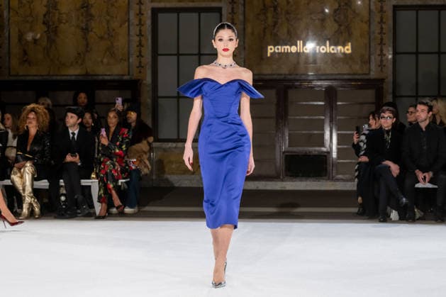 Pamella Roland - Runway - February 2026 New York Fashion Week, New York, USA - 12 Feb 2026 (NEW) Pamella Roland - Runway - February 2026 New York Fashion Week. February 12, 2026, New York, New York, USA: A model walks the runway for the Pamella Roland fashion show during the New York Fashion Week at the New York Public Library on February 12, 2026 in New York City. (Credit: M10s TheNews2) (Foto: M10s Thenews2 imago images) Pamella Roland - Runway - February 2026 New York Fashion Week, New York, USA - 12 Feb 2026  Copyright: xRonxAdarx
